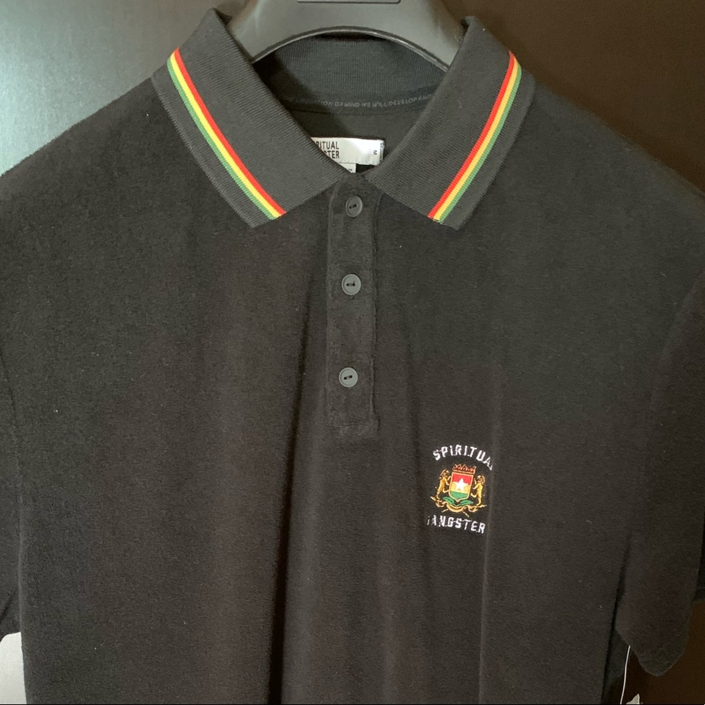 Spiritual Gangster men’s black polo size medium
